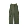 Calça cargo funcional plissada estilo americano para homens, nova calça cargo de outono com corte solto, calça de paraquedista casual, calças casuais masculinas