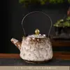 Tetera de Cerámica Pintada a Mano Horneada Tetera para Preparar Té Juego de Té Kung Fu Olla con Asa de Gran Capacidad Olla Individual Juego Completo Infusor de Té