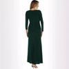 Vestido de noche europeo y americano transfronterizo 2024, nuevo, ajustado, con escote en V, pliegues laterales y abertura lateral, vestido de manga larga para mujer