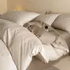 Juego de Ropa de Cama de Lujo Ligero de Satén Jacquard de Algodón 100S de Cuatro Piezas, Funda de Edredón de Algodón, Sábana, Juego de Tres Piezas para Cama Matrimonial