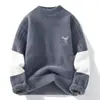 Suéter de Terciopelo de Visón para Otoño e Invierno para Hombre, de Cuello Alto, Forrado de Polar, Tejido Grueso, Camiseta Base de Punto, Ropa de Moda para Otoño