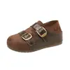 Zapatos Planos para Mujer Pegatina Mágica Aumento Interno de Altura Hebilla de Cinturón Bidireccional de EE. UU. 2026 Mocasines Mocasines Otoño Suela Gruesa Marrón