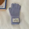 Guantes de Punto de Color Sólido Estilo Coreano Compatibles con Pantalla Táctil para Mujer, Ambiente Invernal, Engrosados, Cálidos, para Ciclismo, a Prueba de Frío, Dedos Separados, Moda Estudiantil