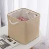 Cesta de Almacenamiento de Tela Portátil para el Hogar, Organizador de Ropa a Prueba de Polvo, Cesta de Almacenamiento, Serie Simple de Color Sólido Japonés, Cesta de Almacenamiento