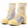 Sandalias de plataforma impermeables para mujer de verano talla grande transfronterizas con cremallera trasera, tacones altos de color liso, estilo europeo y americano, punta cerrada, suela de goma