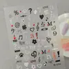 Pegatinas de Uñas Divertidas y Originales Transfronterizas Gafas de Sol 3D Cachorro Puntos de Polca Bigote Notas Musicales Pegatinas en Relieve DIY Modelo Sl