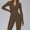 Macacão Outono e Inverno Justo Mais Veludo Macacão Yoga Macacão Quente para Exterior Traje de Corrida Fitness