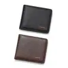 Cartera de Cuero PU para Hombre Cosida de Verano Ultradelgada Billetera Pequeña Creativa para Monedas con Múltiples Ranuras para Tarjetas Cartera Vintage para Adolescentes