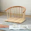 Assento Tatami Encosto de Madeira Maciça Cadeira de Meditação Sem Pés Cadeira Redonda Cama Canto de Janela Cadeira de Chá com Braços Cadeira Japonesa Washitsu