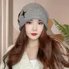 Chapéu de Aba Enrolada Estilo Novo 2026 para Mulheres, Chapéu Slouchy para Outono e Inverno, Proteção Quente para Orelhas, Gorro Estiloso Versátil, Chapéu de Lã Tricotado