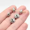 Cuentas Espaciadoras de Anillo Cónico de Doble Cara Multicolores con Patrón de Anillo Pequeño Agujero 10X10X5.5Mm 1.35g