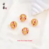 Cuentas Espaciadoras de Cobre Chapado en Oro Esmaltado, Cuentas Redondas Tradicionales de Cloisonné Goteo de Aceite para Pulseras DIY, Accesorios de Cuentas Vintage