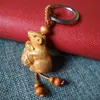 Llavero Zodiaco Madera de Durazno Tallada Llavero Tridimensional Colgante de Regalo Venta Caliente en Mercado Nocturno
