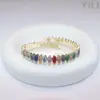 Amazon Comercio Exterior Moda Circonita Marquise Pulsera, Muñequera Brillante de Lujo Ligero, Exagerada Fiesta de Bodas Cristal al por Mayor