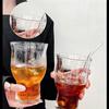 Taza de Vidrio Retro de Boca Ancha Personalizada por el Fabricante para Hielo, Café Americano, Bebidas Frías como Refrescos y Agua Mineral, Gran Capacidad