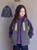Jaqueta corta-vento infantil Primavera/Outono 2026 Nova Moda Roupas infantis para crianças maiores Casaco de outono à prova de vento para meninas