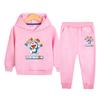 Meninos e Meninas Esporte Terno Primavera e Outono Novo 2022 Outono Moda Crianças com Capuz Calça Moletom Casual Conjunto de Duas Peças