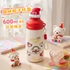 Taza aislada de acero inoxidable 316 de alta atracción y gran capacidad para bebidas calientes y frías con diseño de gorro navideño colorido, linda y equipada con una correa para llevar, adecuada tanto para hombres como para mujeres