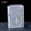 Nuevo Encendedor de Queroseno Zorro Zk Relieve Varios Retro Antiguo Rueda de Molienda A Prueba de Viento Encendedor Integrado Regalo Venta al por Mayor