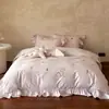 El Dinero Está Llegando Dibujo Animado Caballo Lindo Pequeño Bordado Algodón de Fibra Larga Juego de Cuatro Piezas Rojo Festivo Ropa de Cama de Año Nuevo para el Año del Caballo
