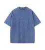 Camiseta de Manga Corta Estampada Pesada Lavada de 260 g para Hombre, Estilo High Street Americano de Verano, Camiseta de Media Manga para Hombre, Logo Personalizado
