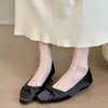 ¡titing Monet Morado! Elegantes zapatos de salón planos de satén para mujer, de punta cuadrada y fruncidos, poco profundos, adecuados para ir al trabajo en primavera y otoño, zapatos planos de salón