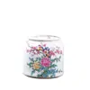 Tetera de cerámica grande con paisaje a prueba de humedad pintada a mano tanque de almacenamiento sellado general tamaño pequeño tarro de porcelana blanca té verde Pu'er