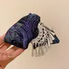 Presilha de cabelo com laço estampado em acrílico, luxo leve e alta moda, pinça de garra estilo étnico, design único, acessório de cabelo de nicho para mulheres