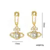 Pendientes Explosivos de Reina Madre con Circonita Flash Saturno para Mujer, Pendientes Exquisitos de Alta Gama, Estilo de Celebridad, Accesorios para Orejas de Lujo Ligero