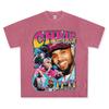 Camiseta de Manga Corta Estampada de Chris Brown Hip Hop Retro Americano Marrón Algodón Pesado Lavado Vintage Camiseta Moderna