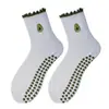 Calcetines de Yoga Frutal Otoño e Invierno Antideslizantes Profesionales para Mujer Nuevos de Entrenamiento Pilates Deportes de Interior de Caña Media con Pantalones de Tiburón