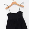 Comércio Exterior Transfronteiriço Roupas Femininas 202 Moda Europeia e Americana Slim Fit Patchwork Estilo Balão Top Regata para Mulheres B22623