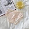 Onda Dulce de Puntos ~ Estilo Japonés Dulce y Suave Encaje Pem Bam Ropa Interior para Mujer Entrepierna de Algodón Transpirable Agradable para la Piel Pantalones de Cintura Media sin Marcas