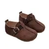 Sapatos Birkenstock de comércio exterior para crianças 2026 outono novo estilo sapatos pequenos de couro da moda retrô para bebês e crianças pequenas sapatos de calçar