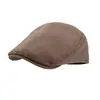 Gorra de Boina Retro Británica de Color Sólido para Mujer, Estilo Coreano Primavera y Otoño, Gorra de Pato Versátil que Adelgaza el Rostro, Boina de Calle de Moda para Pareja