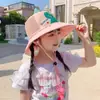 Chapéu de Sol de Verão Respirável com Proteção Solar de Aba Larga para Meninos com Apito, Chapéu de Pescador de Dinossauro para Crianças, Chapéu de Sol para o Verão