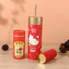 Las cosas buenas suceden. Latas de Papel para Pareados de Primavera Son Personalizadas. Se proporcionan especialmente latas cilíndricas de papel rojas y festivas para la impresión de texto.