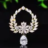 Broche de Corona de Olivo con Estilo Artístico, Pin de Corsage de Cristal Deslumbrante, Accesorio de Moda y Versátil para Chaquetas de Traje