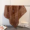 Bufanda Pequeña Cuadrada de Algodón y Lino con Patrón de Espiga de Gama Alta, Pañuelo para la Cabeza Imitación Terciopelo, Chal, Bufanda Protectora del Sol, Bufanda para Mujer, Nueva