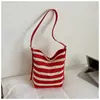 Bolsa de Palha Tecida Listrada Xiaomi Home Feminina Elegante de Grande Capacidade para Resort Casual Transversal Lançamento Primavera 2026