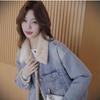 Chaqueta de Mezclilla para Mujer con Forro de Felpa para Invierno 2026, Forro de Piel Sintética de Conejo, Estilo Coreano, Talla Petite, Abrigo Grueso de Algodón