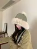 Sombrero de Felpa Estilo Coreano de Invierno para Mujer, Gorro Grueso Cálido de Algodón, Sombrero de Lana Adelgazante, Sombrero de Felpa a Prueba de Frío