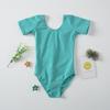 Ropa de práctica de baile de manga corta de algodón para niñas, ropa de ballet de verano para niñas, ropa de examen de grado, ropa de baile infantil con entrepierna abierta