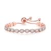 Pulseras de Tenis Geométricas Populares Europeas y Americanas con Circonita para Mujer, Fila Única Llena de Diamantes, Pulseras de Cristal Ajustables, Modelo Popular Transfronterizo, Venta al por Mayor