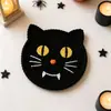 Posavasos de ganchillo hechos a mano para Halloween, calabaza, fantasma, monstruo, tapetes aislantes de lana, decoración de mesa festiva, posavasos