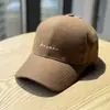 Gorra de béisbol de lana de ala dura con estampado de letras simple, moda otoño/invierno para mujer, gruesa y de alta calidad, casual y versátil, unisex