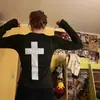 Novedades Europeas y Americanas Transfronterizas, Camisetas Redondas Estampadas con Letras, Tops Personalizados de Nicho Blanco Estilo Y2K para Mujer al por Mayor