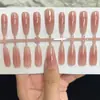 30 piezas de uñas postizas hechas a mano de talla única con efecto rubor prehecho, versátiles y no dañinas para las uñas