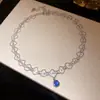 Collar con colgante redondo de circón con incrustaciones de diamantes y encaje, cadena para la clavícula minimalista, joyería de nicho de alta gama para mujer, los más vendidos en Corea y Japón