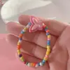 Pulseira de contas com tema de princesa de desenho animado fofa e charmosa, pulseira de joias infantis femininas em cores doces, atacado